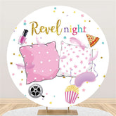 Lofaris Pink And White Pillows Round Glitter Revel Night Backdrop